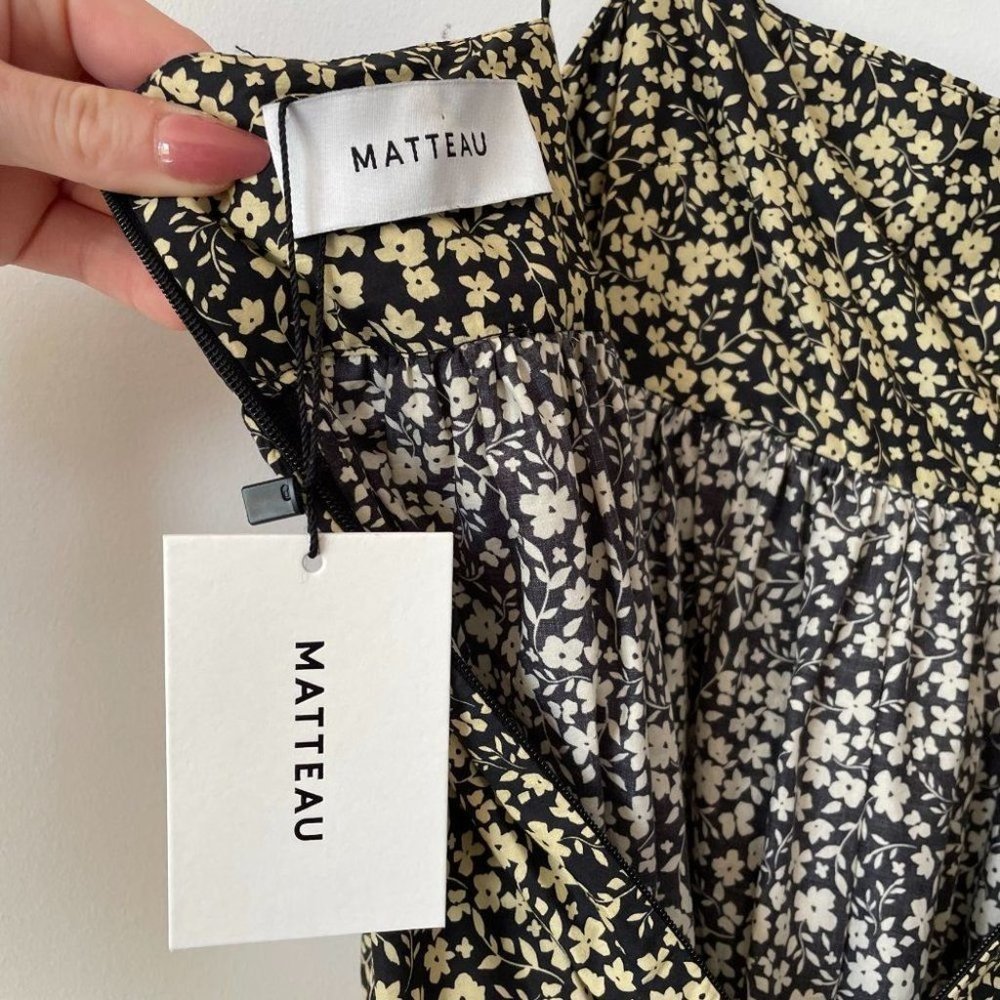 Matteau Tiered Empire Tiered Maxi Dress Golden  Primrose Ditsy Floral Size 8 - Picture 14 of 16